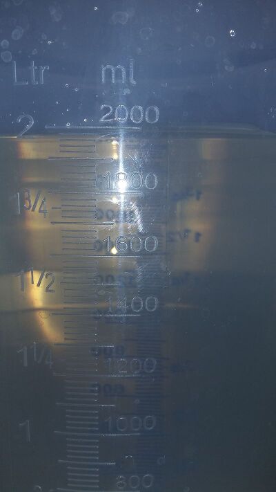 closeup of scale on measuring cup